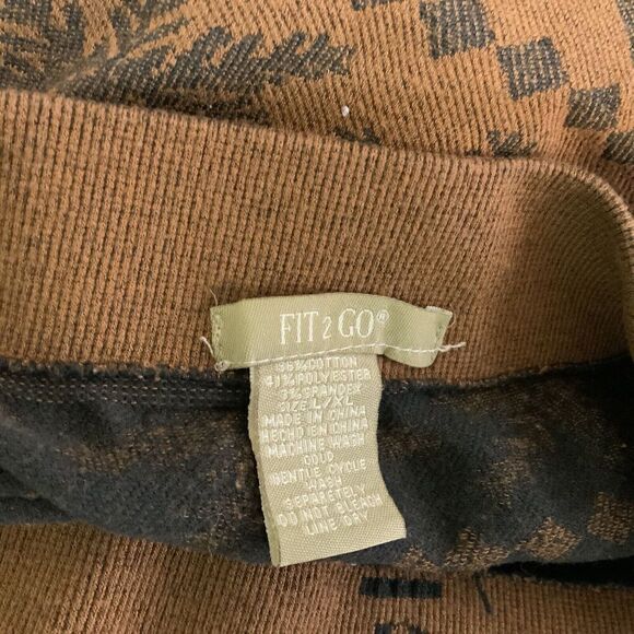 Fit 2 Go Women's Leggings Brown Black Size Large / XL - Picture 5 of 5
